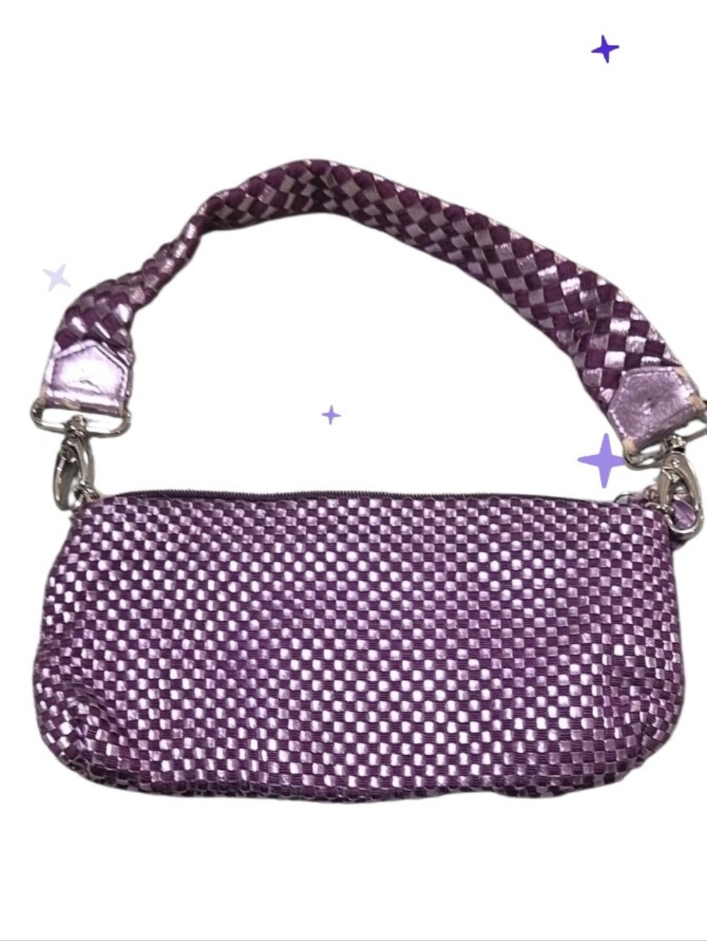 The Sak Vtg Woven Metallic Purple Shoulder Bag